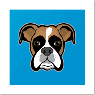 Boxer Dog Face Posters and Art